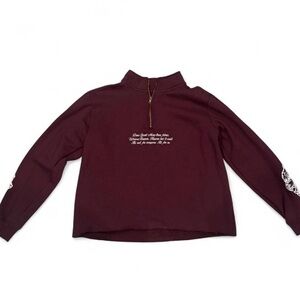 Darc Sport Burgundy Quarter-Zip Mock Neck Sweatshirt